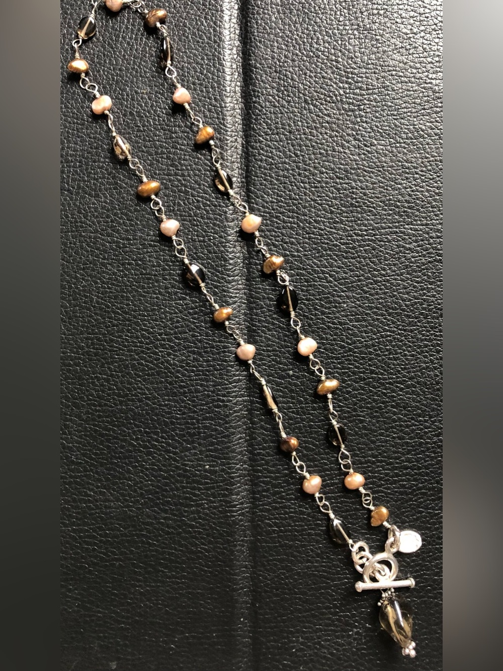 Sterling Silver Faceted Pearl Quartz Necklace
